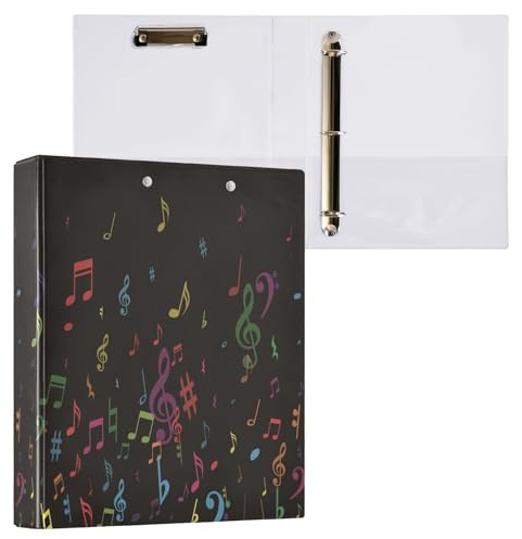 Color Flying Musiknoten-Ordner mit 3 Ringen, mit Klemmbrett, Aktenordner für Büro, Schule, mit Tasche