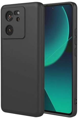 ILING Funda para Xiaomi 13T 5G / Xiaomi 13T Pro 5G, Diseño de Suave Silicona Líquida en Color Sólido Simple Carcasa Protectora Ultradelgado Mate TPU Bumper Antigolpes Cubierta (Negro)