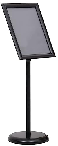 Basic Infoständer A3 Präsentationsständer Werbeständer Kundenstopper Plakatständer Poster Ständer, Infoständer höheverstellbar und schwenkbar, Informationsständer (Schwarz, A3)