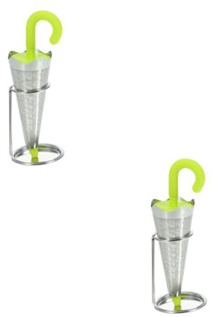 Amosfun 2pcs Stainless Steel Tea Infuser Herbal Tea Strainer Infuser for Professional Strainer Silicone Lid