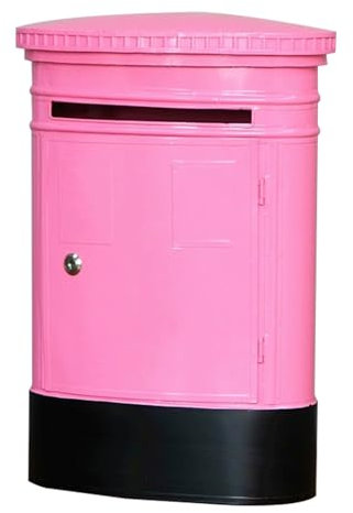 LMXRYPD Cassetta Postale Decorative retrò, Cassetta Posta in Ferro Battuto da Parete, Cassetta Lettere Resistenti alla Pioggia, Grande capacità per Riporre Lettere e Pacchi(Pink)