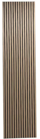 Acoustic Wooden Slat Panels for Walls, Premium 3D Wood Veneer Decorative Panelling – Sound Absorbing Slatted Wall Panels for Living Room, Bedroom, Hallway & Office - 240 x 60cm - (Natural Oak)