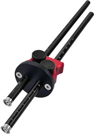 MagiDeal Calibro per marcatura ruote Calibro per tracciatura a mortasa Doppia testa per strumenti di misurazione per falegnami Nero Rosso, calibro di