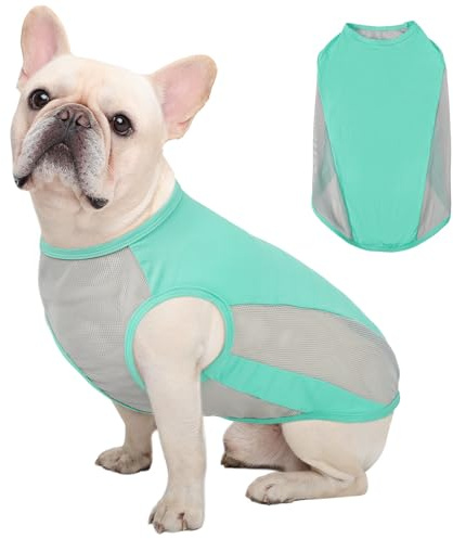 Kuoser Kühlweste Hund, M Hundekühlweste Sommer, UV-Schutz Shirt, Atmungsaktive Kühljacke, Leichte Sonnenschutz-Bekleidung, Insektenschutz für Outdoor, Must-Have für heiße Tage, Blau