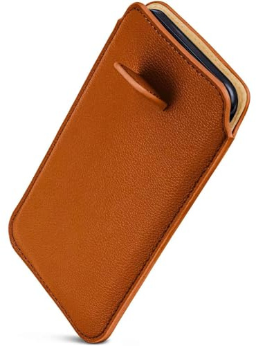 ONEFLOW Liberty Case für Motorola Edge 60 Fusion Handy Einsteckhülle mit Rückzugfunktion, PU Leder Handytasche, Schutzhülle mit Lasche, Sleeve Etui Hülle zum Einstecken, Braun