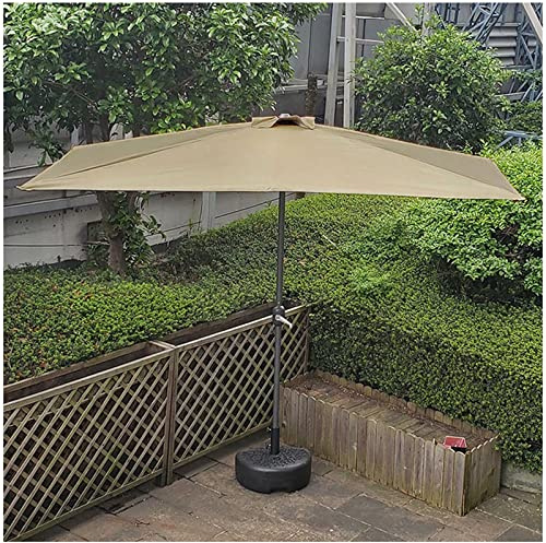 ApuaVireo&Co Parasol de Jardin Demi-Portant 250 cm/8 Pieds, Parasol de terrasse, Parasol Mural, Pare-Soleil, étanche, 5 Baleines avec manivelle(Tan)