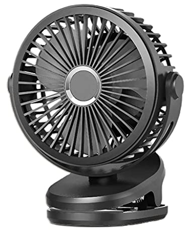 Shuade Ventilador personal pequeño recargable por USB de 5000/10000 mAh, ventilador de escritorio con pilas para dormitorio, hogar, habitación, portátil, con clip para batería de escritorio en casa