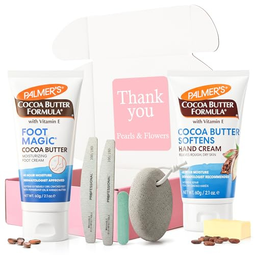 Hand & Foot Care Set –Palmer's Cocoa Butter Hand Cream 60 ml & Foot Magic 60 ml + Nail Files, Buffer & Pumice Stone | Cracked Heel & Dry Hand Repair Kit | Skin Soft Moisturising Gift Ready Set