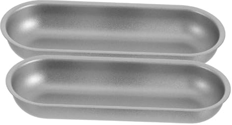 Sosoport 2piezas Molde Para Hornear Panecillos y Pan Ovalado Acero Carbono Antiadherente Resistente Horno Para Hot Dogs y Panes Caseros Fácil Limpieza Duradero