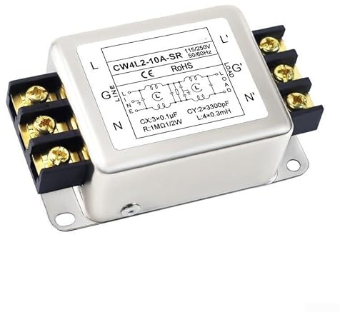 Filtro de fuente de alimentación monofásico de 2 etapas antiinterferencias para CW4L2 3A/6A/10A/20A-SR (10A)