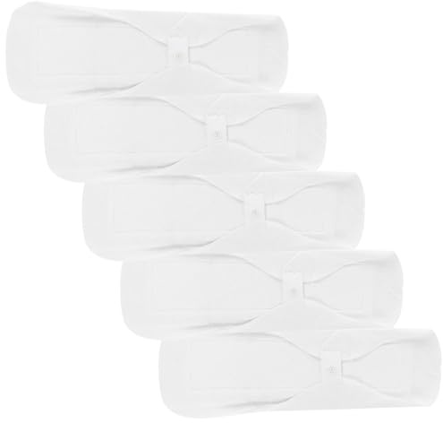 HONITANO 5 Piezas toallas sanitarias de tela lavables de algodón almohadillas sanitarias lavables toallas higiénicas reutilizables compresas reutilizables almohadillas menstruales White