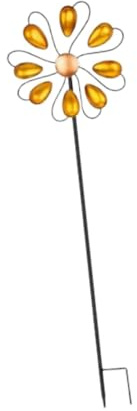 Ronyme Outdoor Wind with Stake Flower Garden Stake Rotating Windmill Sculpture 39.37inch Tall for Courtyard Backyard Decor, orange