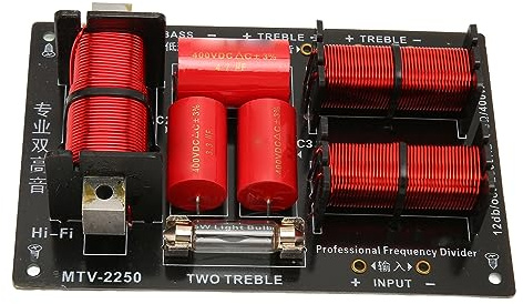 Focket Crossover de Altavoz de 3 Vías, Placa PCB de 400 W 2800 Hz con Soporte de Graves Mejorado con Agudos Claros para Separación de Frecuencias Altas y Bajas, Módulo Divisor de Frecuencia de