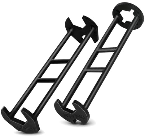 Dooaqiin 2Pcs Basin Wrench Set for Tight Spaces, Multifunctional Sink Tap Spanner, Universal Plumbers Wrench Tool for Under Sink, Bathroom and Kitchen Plumbing Repairs