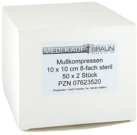 MULLKOMPRESSEN 10x10 cm steril 50X2 St