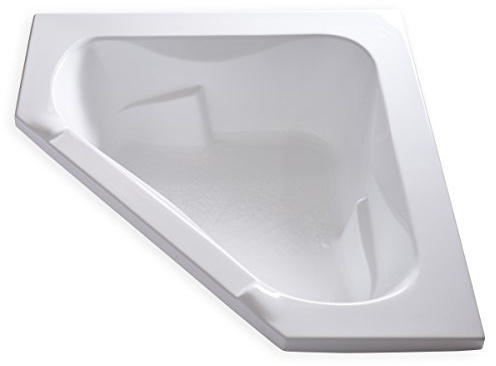 Carver Tubs - CT6060 - Acrylic Fiberglass Soaking Classic Corner Bathtub - White Triangle Two Person Acrylic bath tubs for bathroom w/Armrest - Deep Relaxing Soak - 60L x 60W x 19.5H