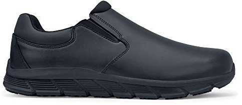 Skor för Crews arbetsskor Cater II män – snygga och avslappnade slip-on skor, säker passform, halkfria, vattenavvisande, läder, OB E SR – för män, Svart, 39 EU