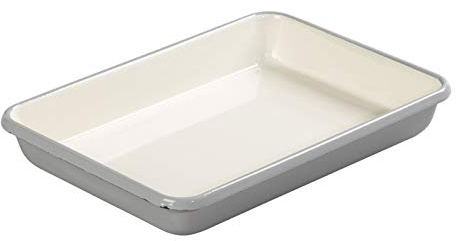 Tala Medium Enamalled Roaster in Cool Grey, Measuring 33 cm x 24 cm x 5.5cm, 10B14158