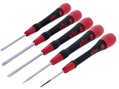 Lot de 5 tournevis cruciformes et fente de précision