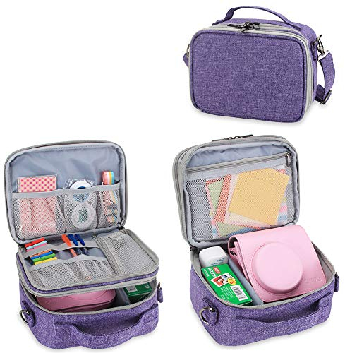 Teamoy Sac Compatible avec Instax Mini 9/8/11, Étui de Voyage Compatible avec Instax Mini 9/8/11 pour Transporter de la Appareils Photo instantanés et Caméra Accessories, Violet