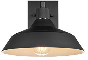 Globe Electric Modern Farmhouse Wall Sconce, Matte Black, 12 x 11 x 9 inches, Indoor/Outdoor, Kitchen, Porch Decor, 60W Bulb