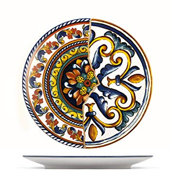 H&H Positano Set 6 Piatti Frutta, Stoneware, 21cm