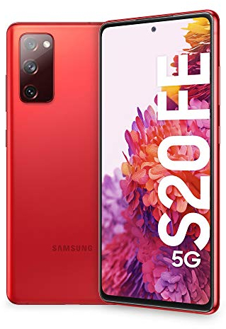 SAMSUNG Smartphone Galaxy S20 FE 5G, Display 6.5 Super AMOLED, 3 fotocamere posteriori, 128 GB Espandibili, RAM 6GB, Batteria 4.500mAh, Hybrid SIM, (2020) [Versione Italiana], Rosso (Cloud Red)