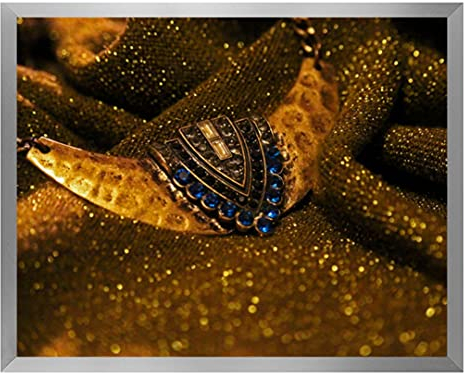 arte-tuo Bilderrahmen Saphir 70x100 cm Alu Criss Cross Optik mit klarem Kunstglas für Poster Puzzle Diamond Painting