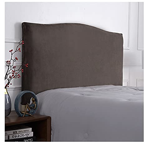 YCDZSW Sänggavel skydd, överdrag elastisk sänggavel skydd för dubbel enkelsäng, tvättbar avtagbar sammet mjuk (kaffeaska, 180 cm (170–190 cm)
