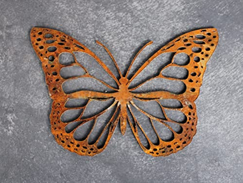 Cosch Edelstahl Rost Deko für den Garten - Roststecker Schmetterling - Gartendeko in Rostoptik, Gartenstecker aus Edelrost, Rost Deko für Garten, Terrasse Balkon Blumentopf
