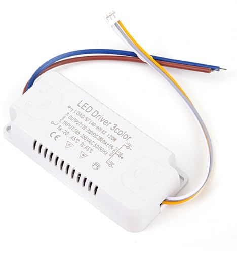 ZYWUOY Transformador LED, controlador adaptador de 3 colores para transformadores no aislantes de repuesto para iluminación, (40-60W) X2