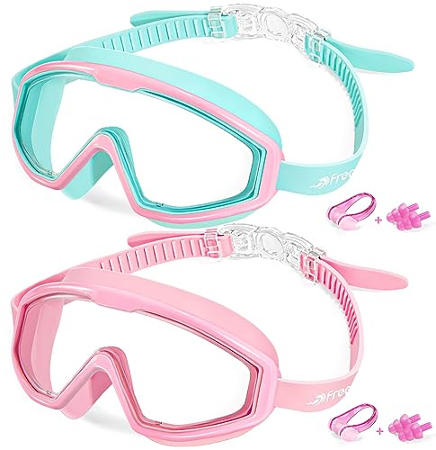 Freela Swim Goggles Swimming Goggles for Kids 6-14 4-7 8-12 3-6 2-4 3-5 3-10 4-8 Age 3 4 5 Year Old Toddler Water Clear Beach Pool Goggles Boys Girls Youth Childrens Child Anti Fog