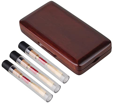 BQLZR Bambus-Oboen-Blätter im deutschen Stil, handgefertigt, mittlere Härte, Oboenblätter, Ersatz mit Aufbewahrungsbox aus Holz, für Instrument, 3 Stück