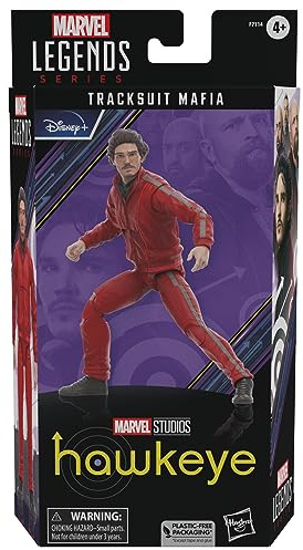 Marvel Legends Series Trainingsanzug Mafia, Hawkeye Actionfiguren, Spielzeug für Kinder ab 4 Jahren, 15,2 cm