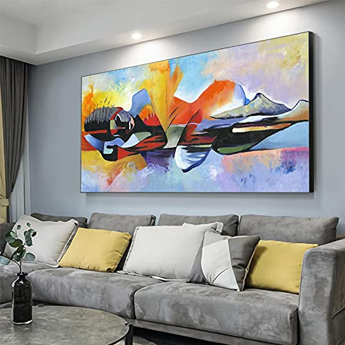 Buddha Väggkonstmålning Canvastryck Lord Religiösa affischer Väggbilder Kvinna liggande på sidan för vardagsrum 80x160cm Ramlös