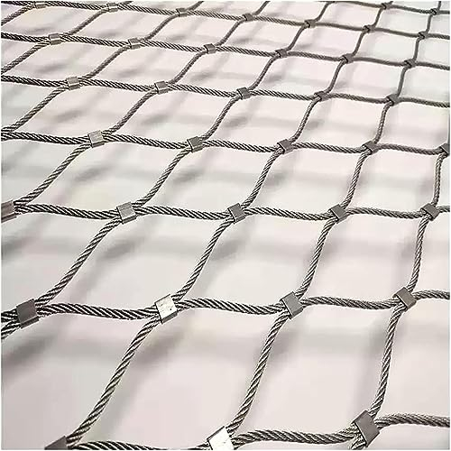 POCHY 304 Edelstahl-Seilnetz, Katzennetz Drahtverstärkt, Robustes Balkonnetz Schlagfestigkeit Geflügel Schutznetz Für Terrassen Und Fenstern (Size : 2x20m/6.6x65.6ft)