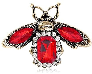YAHOYA Broche d’Abeille en Cristal Insecte Métal Pin Brooches pour Femmes Abeilles Vêtements Echarpe Clip Broche Strass Broche Fête d’Anniversaire Cadeau