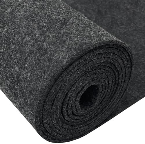 EDGEAM Filz Filzstoff Filzrolle 30cm x 250cm Bastelfilz 3mm Dick für Filzunterlage Deko Filzmatte DIY Aufbewahrungstasche Patchwork Nähen Filz zum Basteln (Dunkelgrau, 30cm x 250cm)