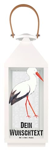 Mr. & Mrs. Panda Windlicht personalisiert Storch L - Personalisierte Geschenke, Schwangerschaft, Laterne mit Namen, Personalisiertes, Lustige Sprüche, Mutter, Hochzeit, Geburt, Mütter, Schwanger