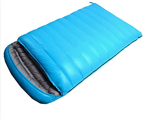 Schlafsäcke für Erwachsene, Daunen-Doppelschlafsack, weißer Entendaunen-Umschlagschlafsack, wasserdicht und reißfest, für Wandern, Rucksackreisen und Camping, Lila