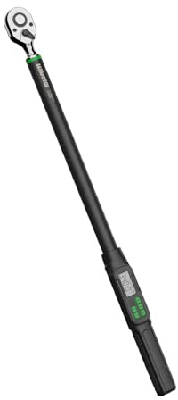 LLAVETOR Digitaler Drehmomentschlüssel 1/2 Zoll, ±2% Fehlergenauigkeit, Fahrrad & Motorrad Drehmomentschlüssel mit Summer und LED-Blitzbenachrichtigung (1/2, 17-340Nm)