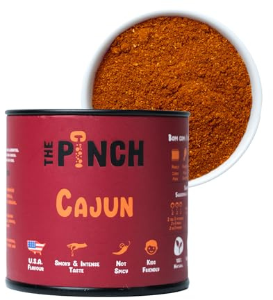 THE PINCH Assaisonnement Cajun - Style Louisiane - Sans Sel - 45g | 100% Naturel. Parfait pour Crevettes, Ailes de Poulet, Burgers & BBQ. Goût fumé, non épicé - convient à toute la famille.
