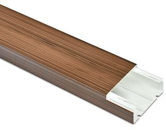 1m Kabelkanal Holz Optik Braun Dunkel - selbstklebend/ohne Bohren - 40x40mm Kabelkanal HERRY24
