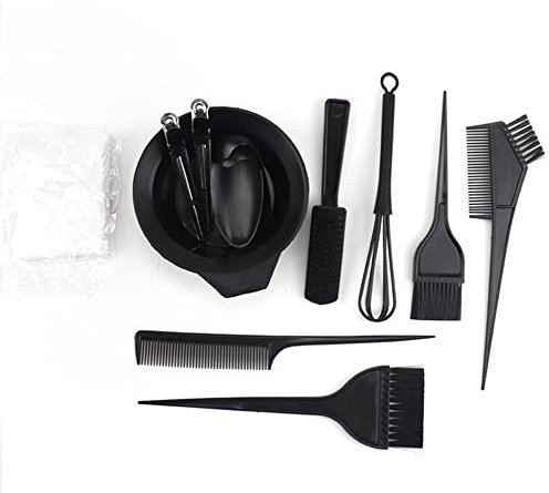 ZASCHMOY Kit de Coloration de Cheveux, Bol de Teinture de Cheveux Réutilisable avec Peigne de Couleur de Cheveux, Couvre-Oreilles, pour Salon et Maison