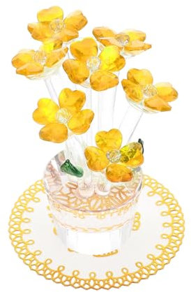 Cabilock Desktop Kristallblumen Ornament Farbiges Einzigartiges Blumen- Für Tischgestaltung Platzsparend Und Langlebig Für Innenräume Für Freunde Und Familie