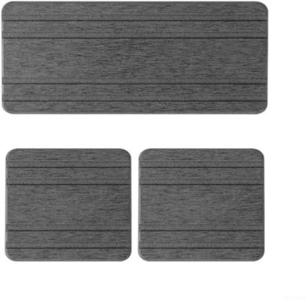 Kieselgur-Untersetzer-Set, 3-teilig, wasserabsorbierende Steintabletts für Küche und Badezimmer (dunkelgrau)