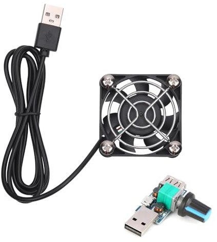 50mm USB Fans with Speed Control,USB Brushless Cooling DC 5V 50mm x 10mm Fan Cooler Speed 4200 RPM Fan for PC Computer Case Cooler Raspberry Pi Radiator Ventilation (B04)