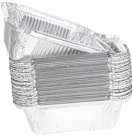 HOLIDYOYO 30pezzi Vaschette Alluminio Per Barbecue e Camping Contenitori Usa e Getta Per Cottura Compatibili Con Forno e Friggitrice Ad Aria Pratiche e Sicure