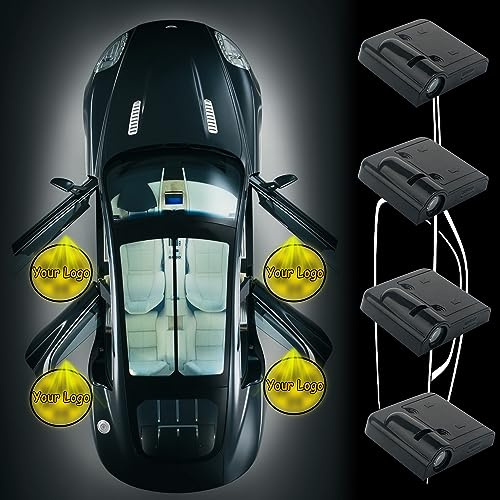 4 Pcs Custom Logo Wireless LED Projector Personalized LOGO Car Door Light Welcome Light Wireless Car Door Sill Welcome Lights Accept Custom Logo
