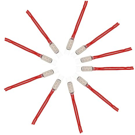 Interruttore Termico 130℃ 10 Pezzi Rosso Ferro Plastico